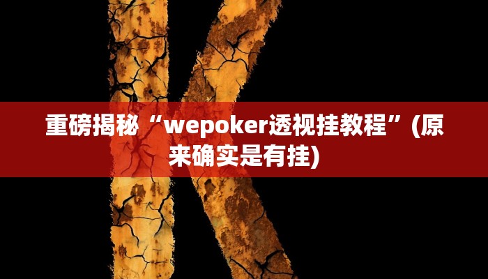 实测辅助”ePoKer透视底牌软件”(详细开挂教程)