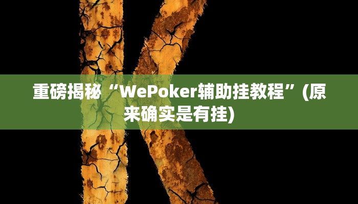 实测辅助”wepoker透视开挂方法”(详细开挂教程)