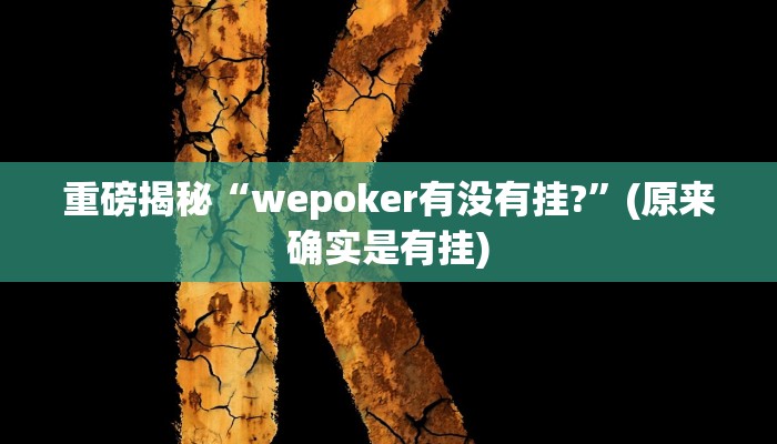 实测辅助”wepoker透视挂有吗”(详细开挂教程)
