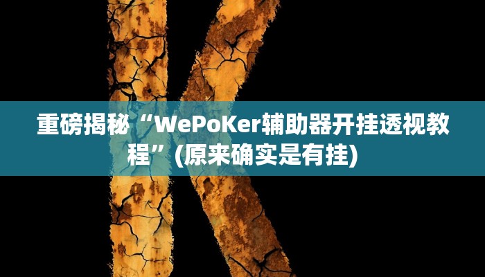 重磅揭秘“德扑之星app德州透视破解版”(原来确实是有挂)