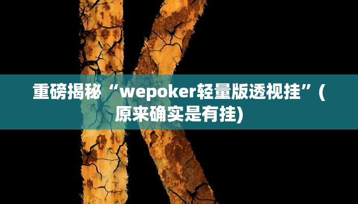 实测辅助”wpk德州辅助”(详细开挂教程)