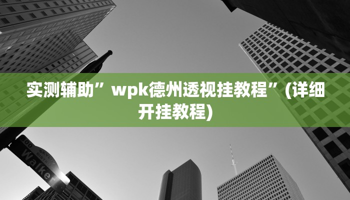 实测辅助”wepoker确实有挂”(详细开挂教程)