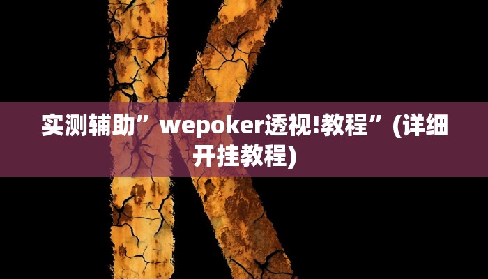实测辅助”hhpoker 是不是有透视挂”(详细开挂教程)