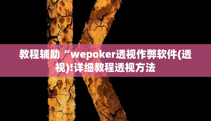 教程辅助“wepoker透视作弊软件(透视)!详细教程透视方法