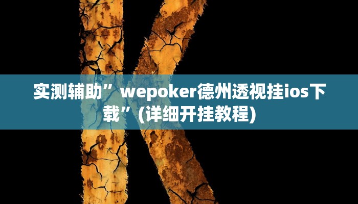 实测辅助”wepoker德州透视挂ios下载”(详细开挂教程)