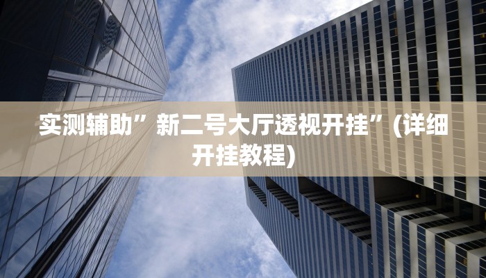实测辅助”新二号大厅透视开挂”(详细开挂教程)