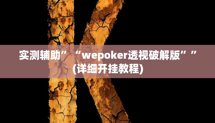 实测辅助”“wepoker透视破解版””(详细开挂教程)