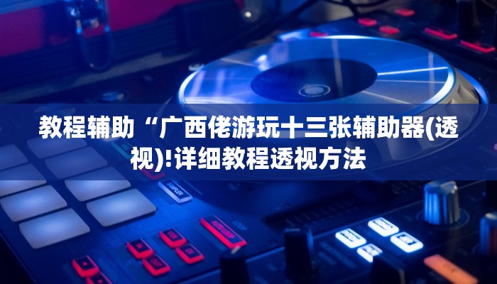 教程辅助“广西佬游玩十三张辅助器(透视)!详细教程透视方法