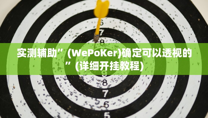 实测辅助”(WePoKer)确定可以透视的”(详细开挂教程)