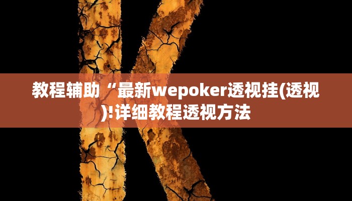 教程辅助“最新wepoker透视挂(透视)!详细教程透视方法
