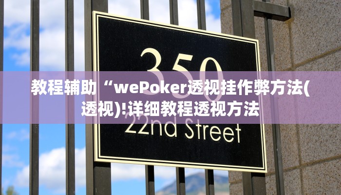 教程辅助“wePoker透视挂作弊方法(透视)!详细教程透视方法