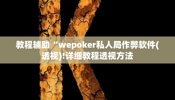 教程辅助“wepoker私人局作弊软件(透视)!详细教程透视方法