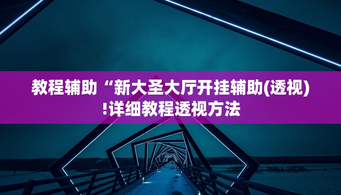 教程辅助“新大圣大厅开挂辅助(透视)!详细教程透视方法