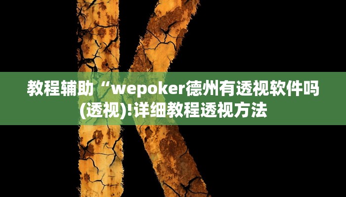 教程辅助“wepoker德州有透视软件吗(透视)!详细教程透视方法