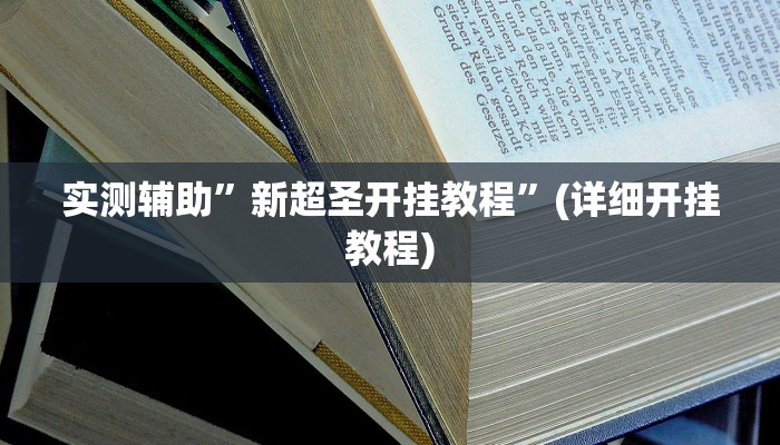 实测辅助”新超圣开挂教程”(详细开挂教程)