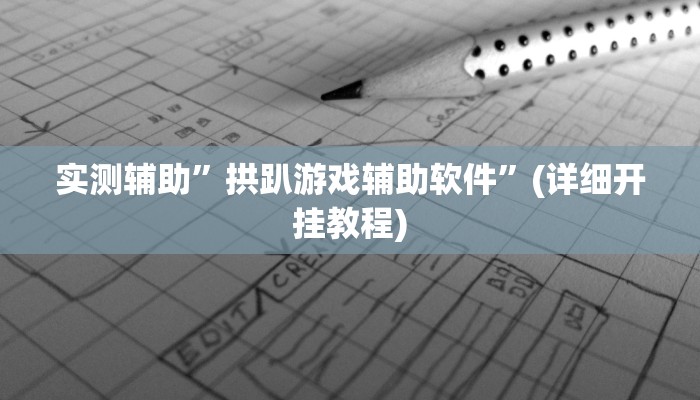 实测辅助”拱趴游戏辅助软件”(详细开挂教程)