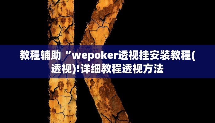 教程辅助“wepoker透视挂安装教程(透视)!详细教程透视方法