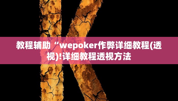 教程辅助“wepoker作弊详细教程(透视)!详细教程透视方法