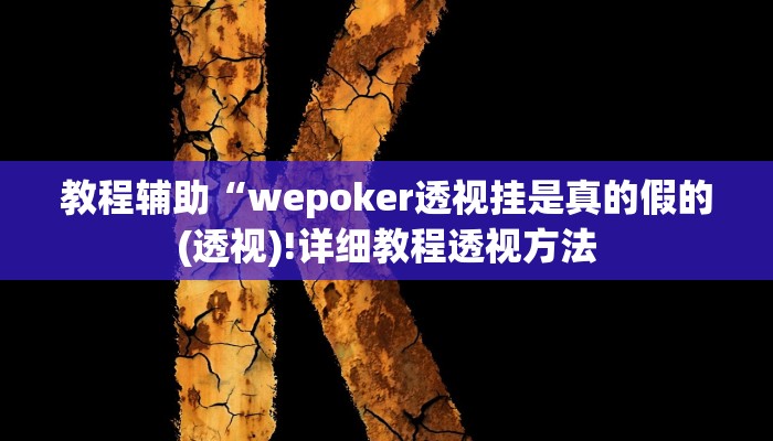 教程辅助“wepoker透视挂是真的假的(透视)!详细教程透视方法