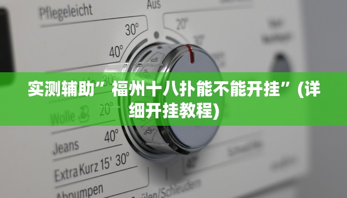 实测辅助”福州十八扑能不能开挂”(详细开挂教程)
