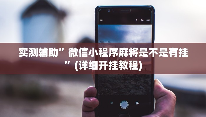 实测辅助”微信小程序麻将是不是有挂”(详细开挂教程)