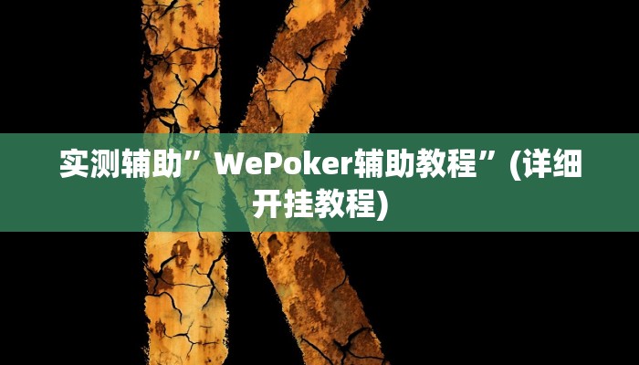 实测辅助”WePoker辅助教程”(详细开挂教程)