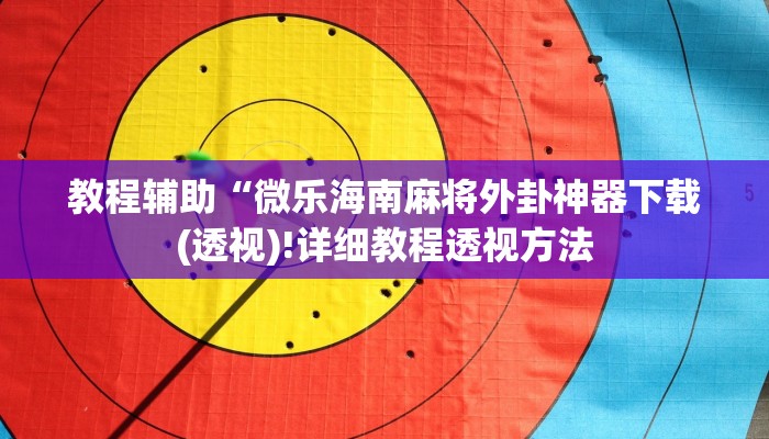 教程辅助“微乐海南麻将外卦神器下载(透视)!详细教程透视方法