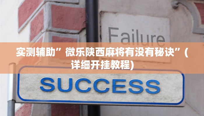 实测辅助”微乐陕西麻将有没有秘诀”(详细开挂教程)