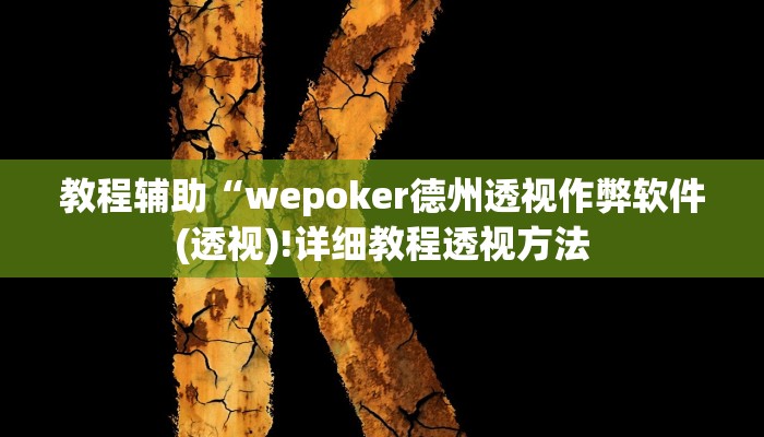 教程辅助“wepoker德州透视作弊软件(透视)!详细教程透视方法