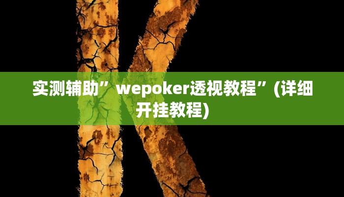 实测辅助”wepoker透视教程”(详细开挂教程)