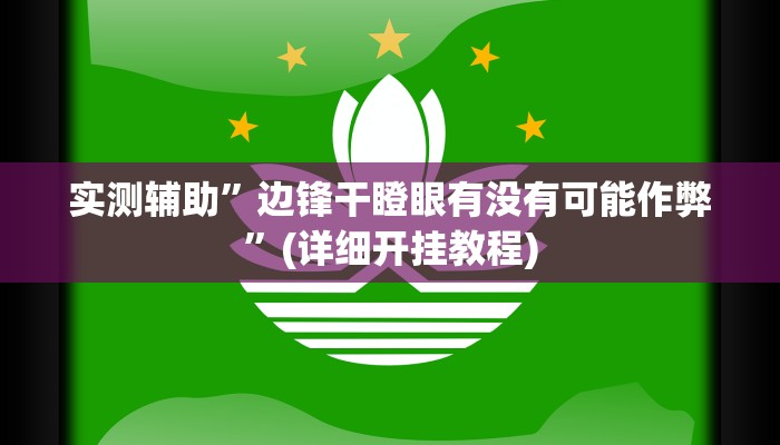 实测辅助”边锋干瞪眼有没有可能作弊”(详细开挂教程)