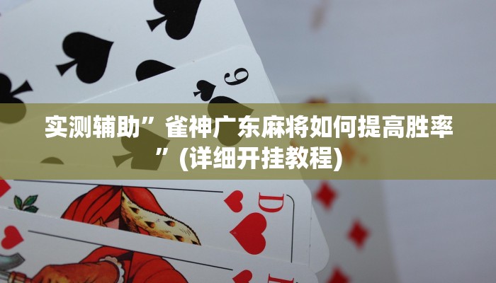 实测辅助”雀神广东麻将如何提高胜率”(详细开挂教程)