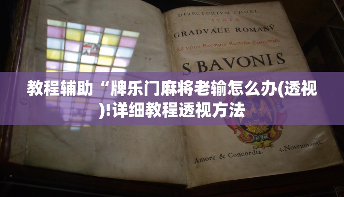 教程辅助“牌乐门麻将老输怎么办(透视)!详细教程透视方法