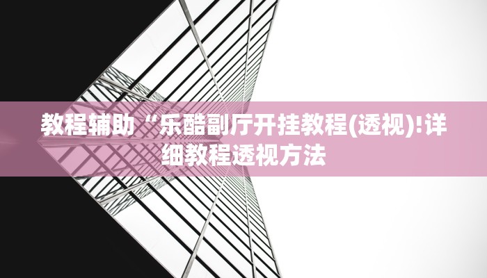 教程辅助“乐酷副厅开挂教程(透视)!详细教程透视方法