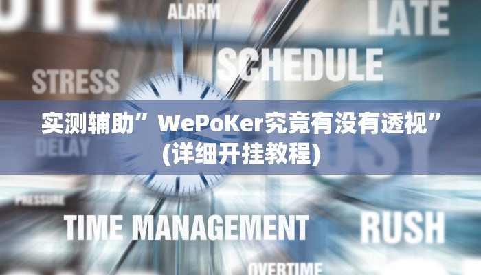 实测辅助”WePoKer究竟有没有透视”(详细开挂教程)
