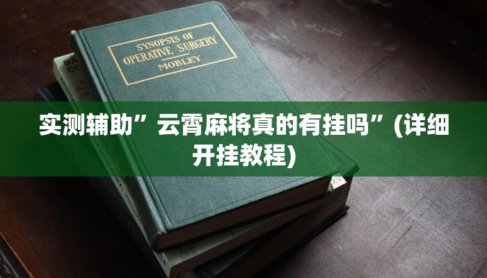 实测辅助”云霄麻将真的有挂吗”(详细开挂教程)