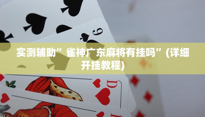 实测辅助”雀神广东麻将有挂吗”(详细开挂教程)