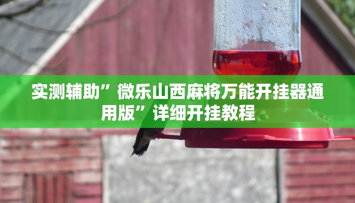 实测辅助”微乐山西麻将万能开挂器通用版”详细开挂教程