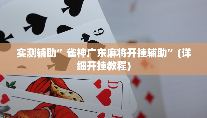 实测辅助”雀神广东麻将开挂辅助”(详细开挂教程)
