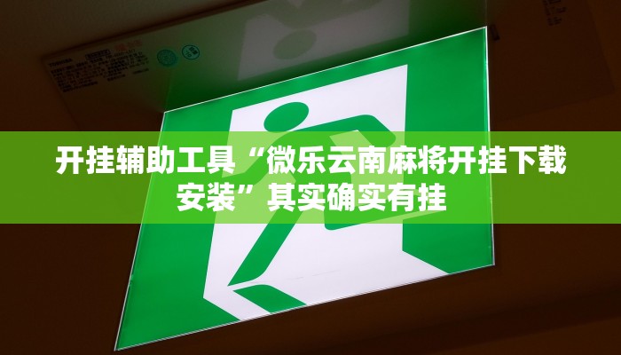 开挂辅助工具“微乐云南麻将开挂下载安装”其实确实有挂