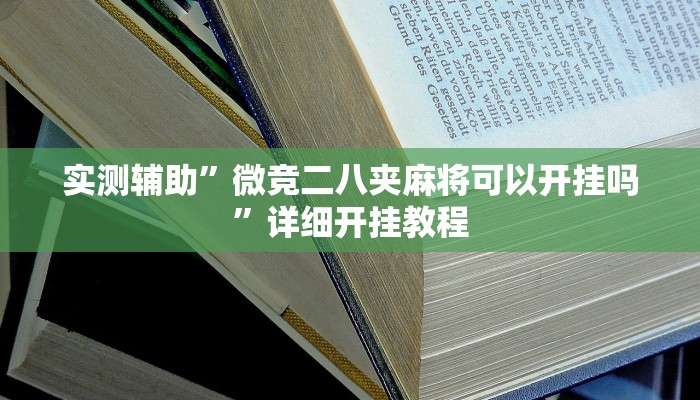 实测辅助”微竞二八夹麻将可以开挂吗”详细开挂教程