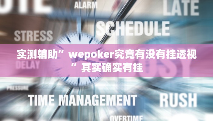 实测辅助”wepoker究竟有没有挂透视”其实确实有挂