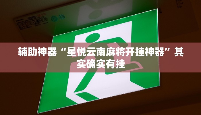 辅助神器“星悦云南麻将开挂神器”其实确实有挂