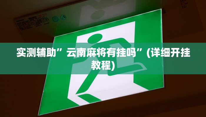 实测辅助”云南麻将有挂吗”(详细开挂教程)