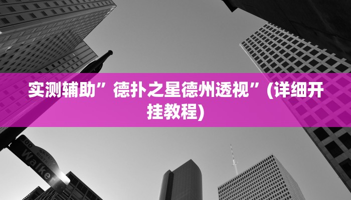 实测辅助”德扑之星德州透视”(详细开挂教程)