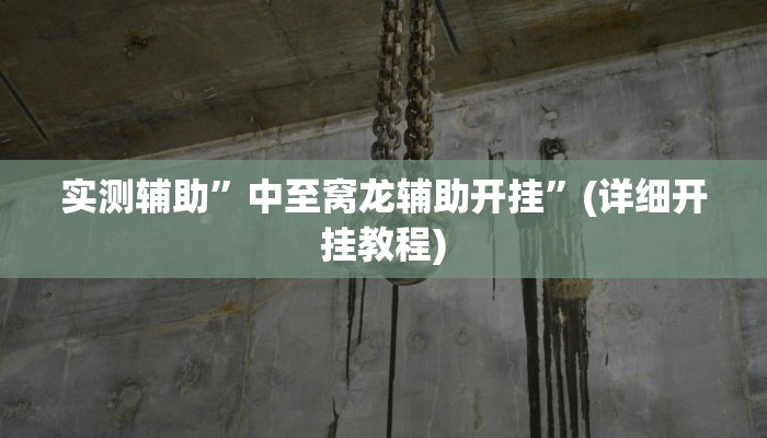 实测辅助”中至窝龙辅助开挂”(详细开挂教程)
