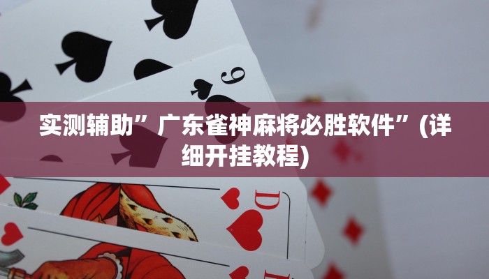 实测辅助”广东雀神麻将必胜软件”(详细开挂教程)