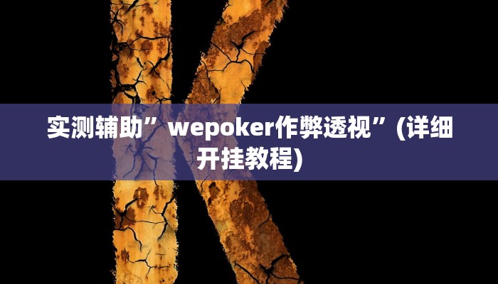 实测辅助”wepoker作弊透视”(详细开挂教程)