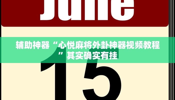 辅助神器“心悦麻将外卦神器视频教程”其实确实有挂