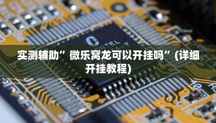 实测辅助”微乐窝龙可以开挂吗”(详细开挂教程)